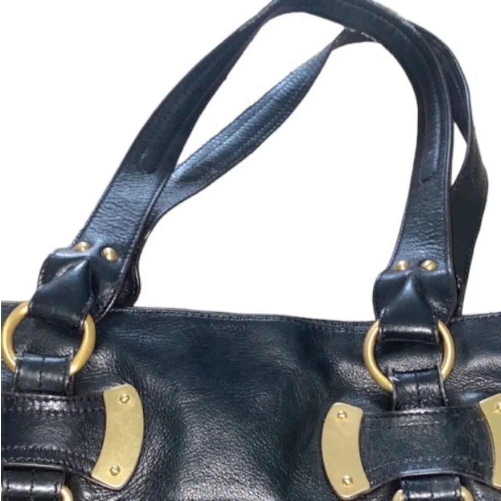 b.Makowsky Leather Purse with Gold Accents Large - Picture 6 of 11